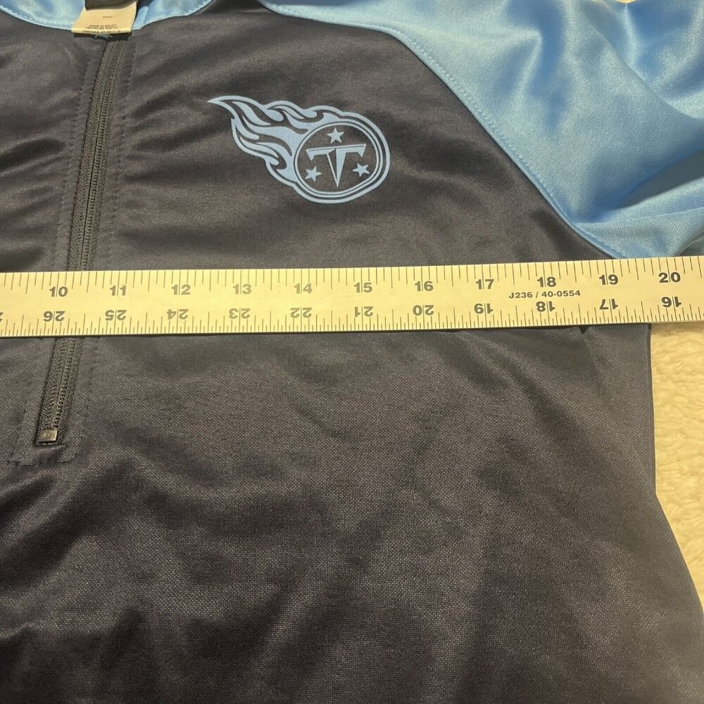 NFL Team Apparel Titans Pro Player Fleece Size M Medium Blue 1/4 Zip - Picture 5 of 13